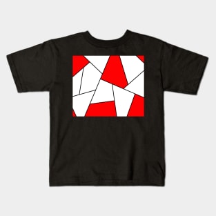 Geometric abstract - red, white and black. Kids T-Shirt